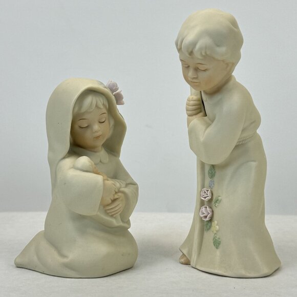 Vintage Homco 1992 Nativity Figurines Mizuno Porcelain Joseph Mary Baby Jesus - Picture 2 of 11